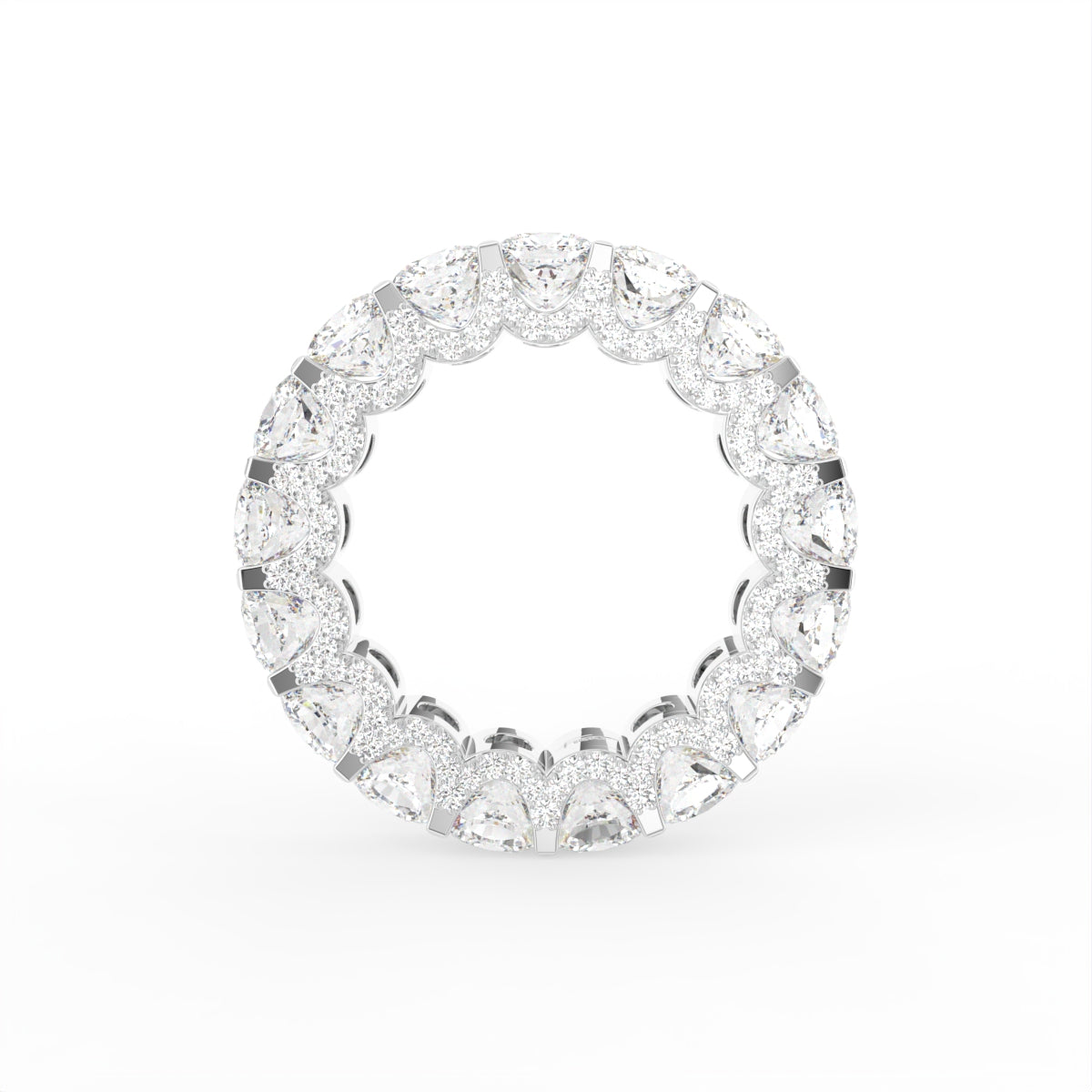 18K Full Eternity Round Diamond Ring — FRONT