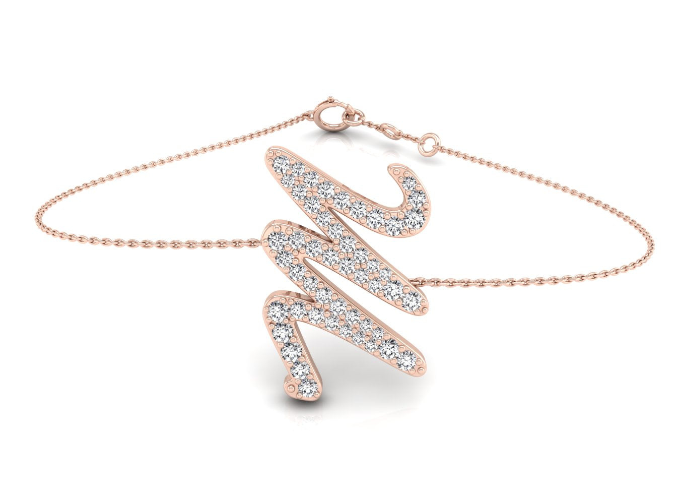 18K Alphabet Diamond Bracelet — TOP