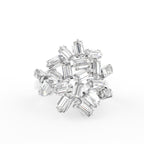 18K Floral Baguette Diamond Ring — TOP