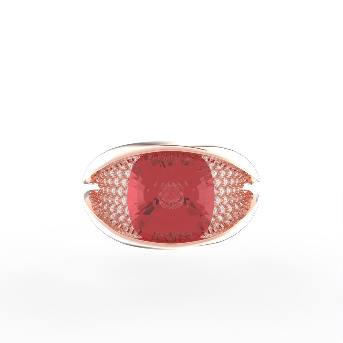 Sterling Silver Cushion Diamond Ring — TOP