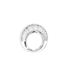14K White Gold Baguette Diamond Dome Ring — 3D VIEW