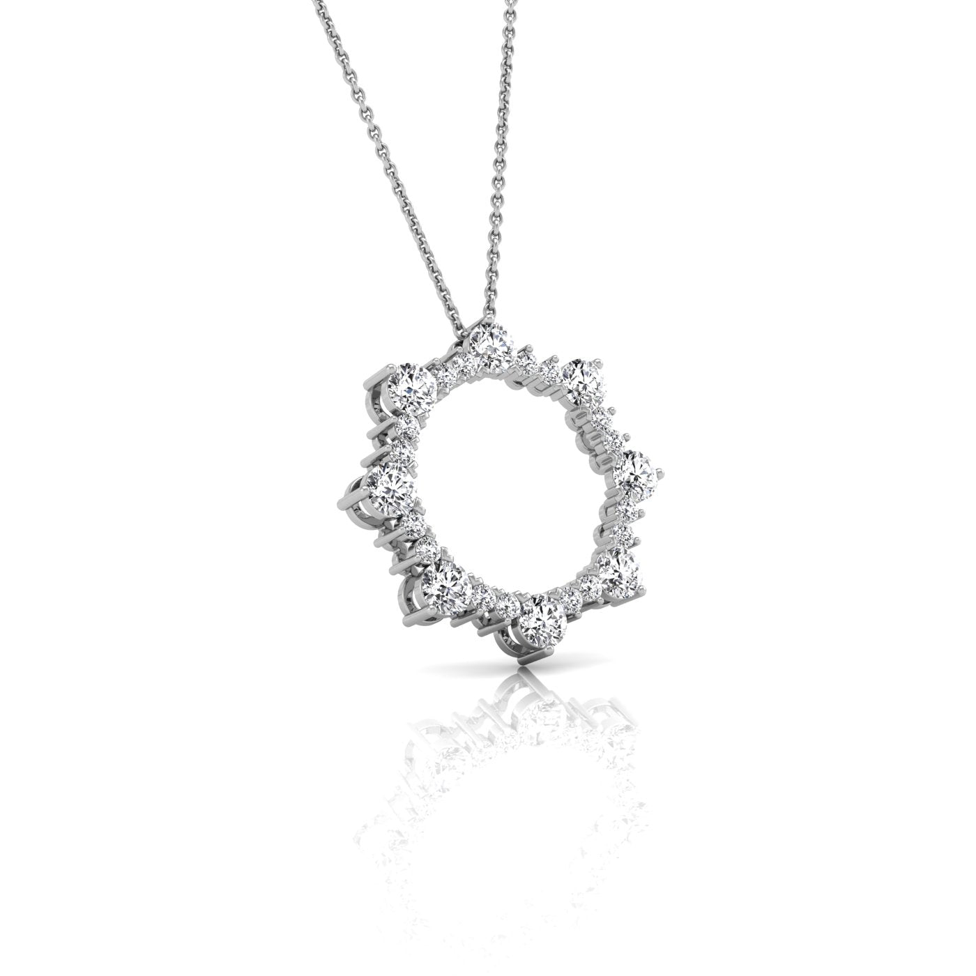 18K Sun Diamond Pendant — RIGHT