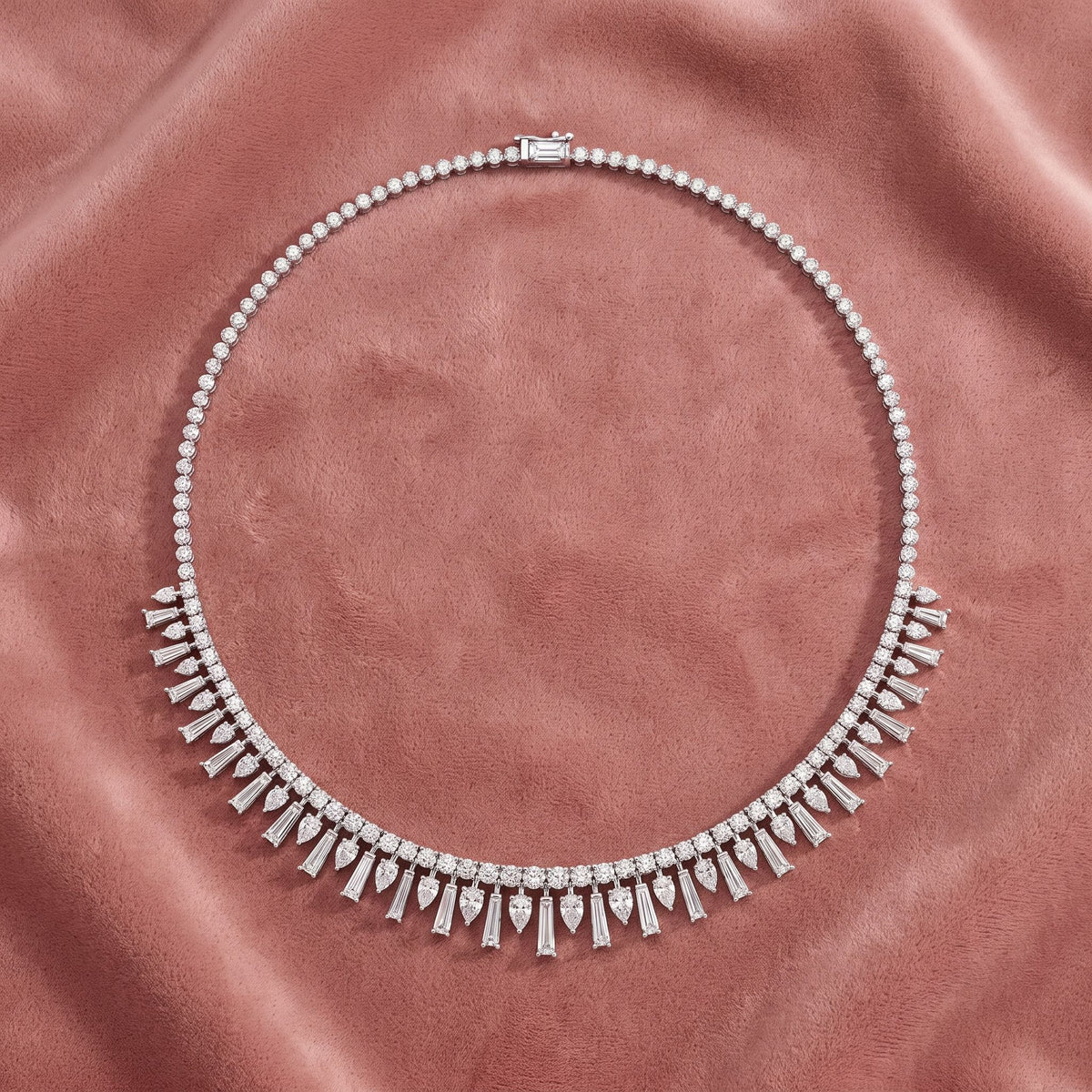 14K Fringe Diamond Choker Necklace — AI cloth, in-house