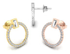 18K Round Diamond Hoop Earrings — 3 COLOR
