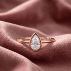 14K Solitaire Pear Diamond Promise Ring — AI cloth, in-house