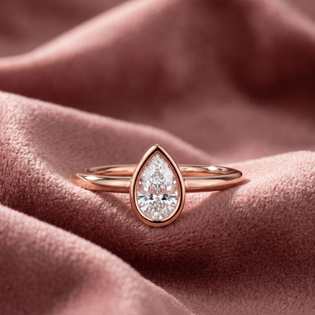14K Solitaire Pear Diamond Promise Ring — AI cloth, in-house