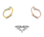 18K Bespoke Diamond Engagement Band Ring — 3 COLOR