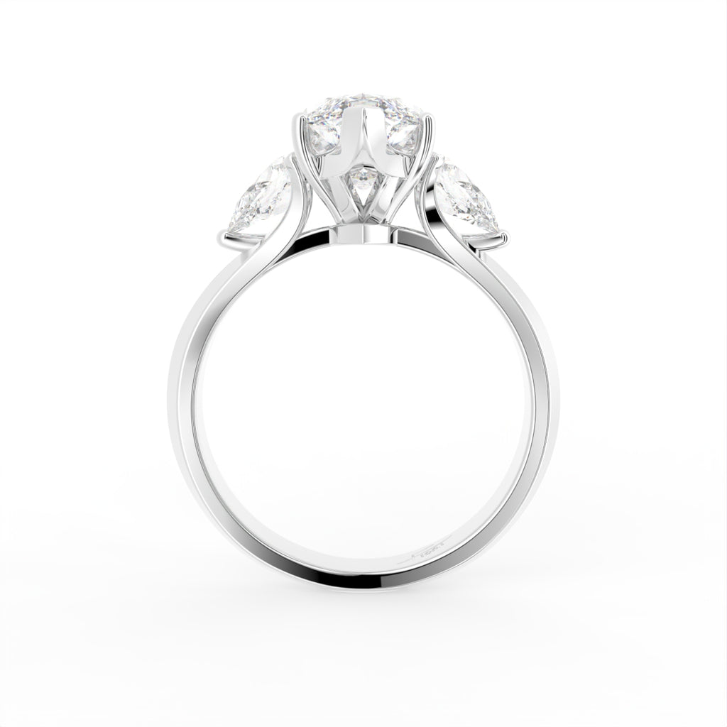 vimg:Z00213|18K White Gold Trilogy Marquise Diamond Ring — FRONT