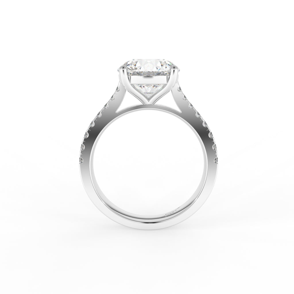 18K Solitaire Round Diamond Engagement Ring — FRONT