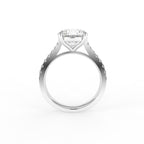 18K Solitaire Round Diamond Engagement Ring — FRONT