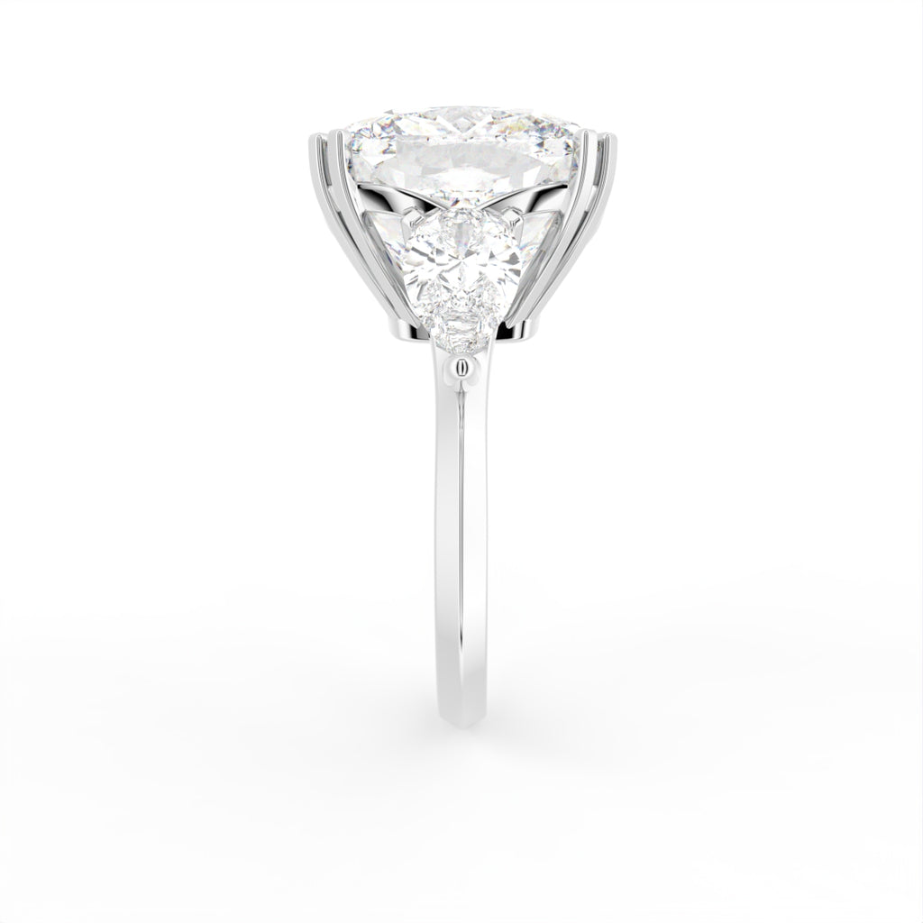 18K Solitaire Cushion Diamond Ring — SIDE