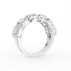 18K Emerald Cut Eternity Diamond Ring — 3D VIEW