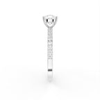 18K Solitaire Round Diamond Engagement Ring — SIDE