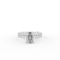 18K Solitaire Emerald Cut Diamond Engagement Ring — TOP
