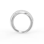 18K Yellow Gold Round Diamond Band Ring — FRONT