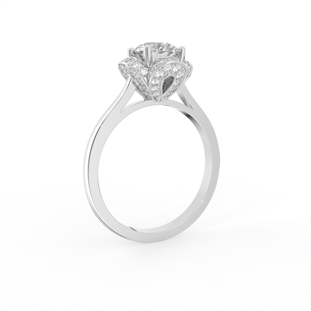 18K Halo Diamond Ring — 3D VIEW