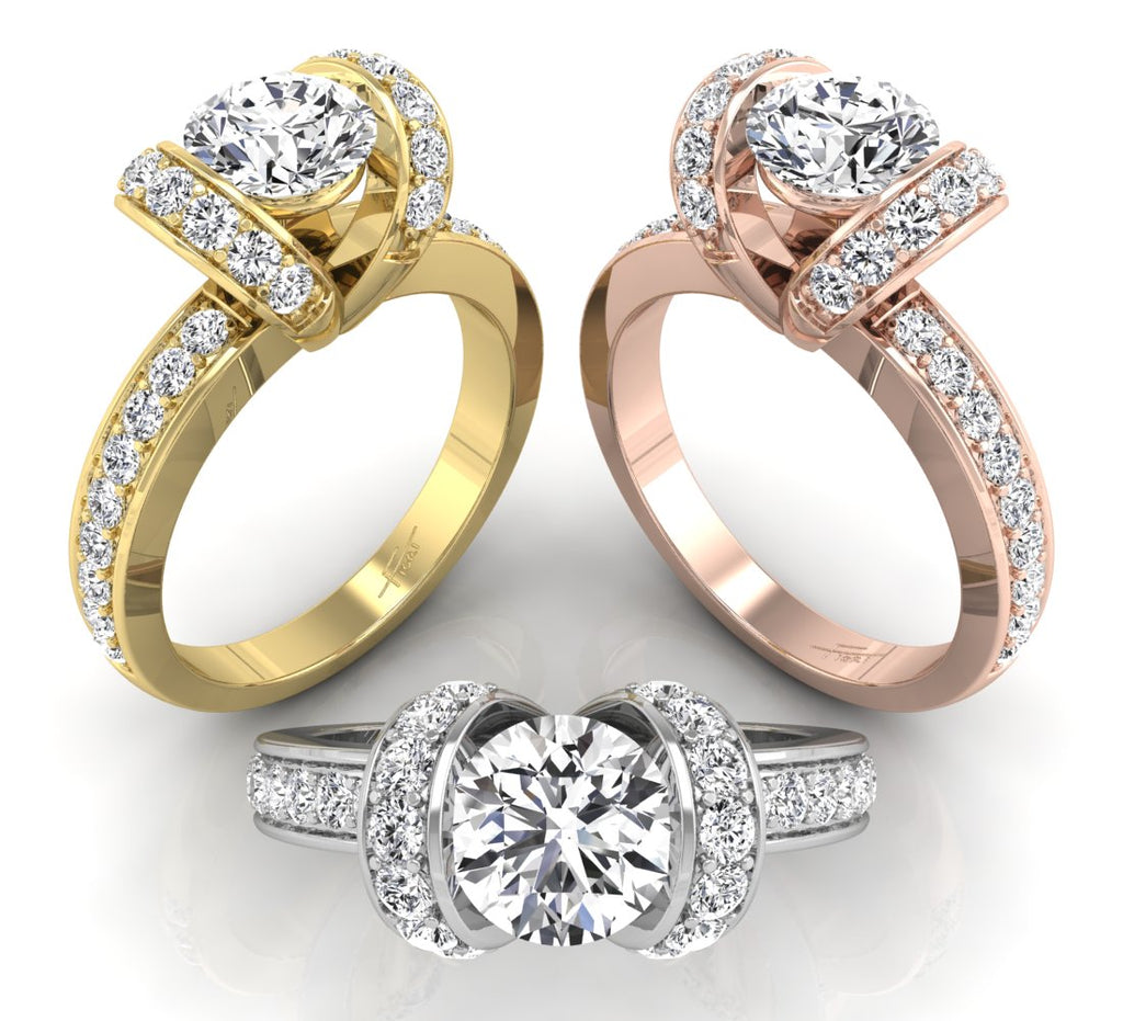 18K Bespoke Round Diamond Solitaire Ring — 3 COLOR