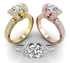 18K Bespoke Round Diamond Solitaire Ring — 3 COLOR