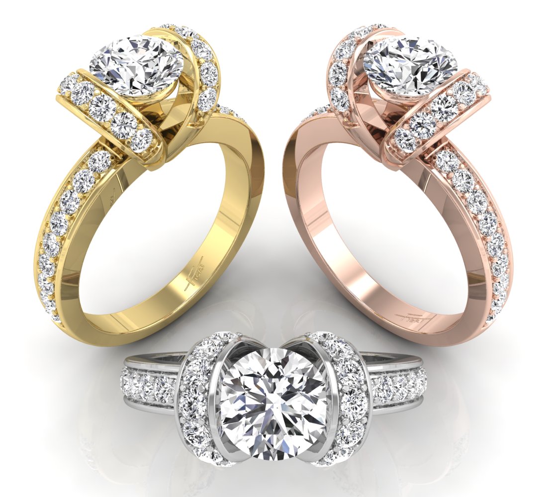 18K Bespoke Round Diamond Solitaire Ring — 3 COLOR