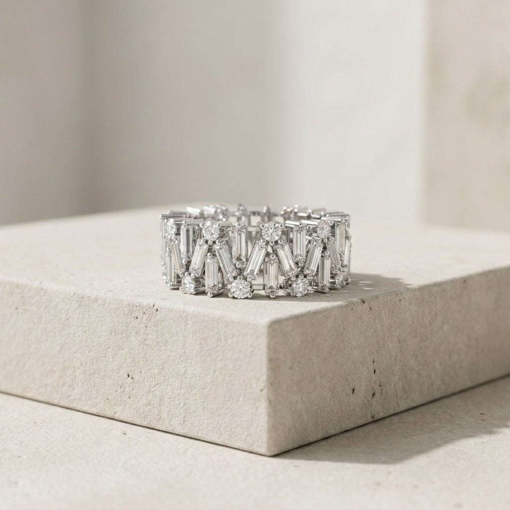 18K White Gold Baguette Diamond Eternity Ring