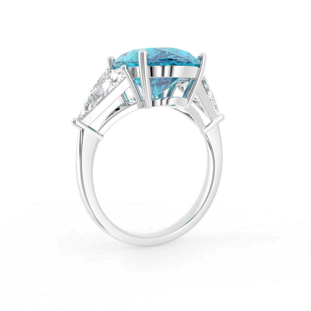 vimg:Z00500|18K Trilogy Oval Diamond Engagement Ring — 3D VIEW
