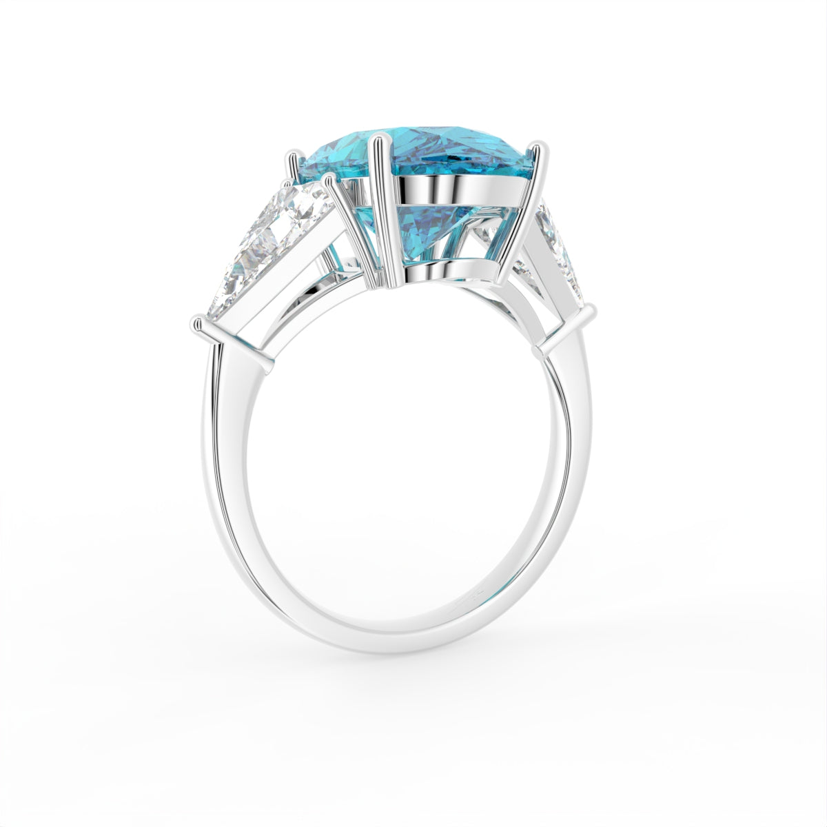 vimg:Z00500|18K Trilogy Oval Diamond Engagement Ring — 3D VIEW