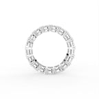 vimg:FJ5127|vimg:FJ5223|14K White Gold Full Eternity Emerald Diamond Ring — FRONT