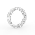 18K White Gold Radiant Diamond Eternity Ring — 3D VIEW