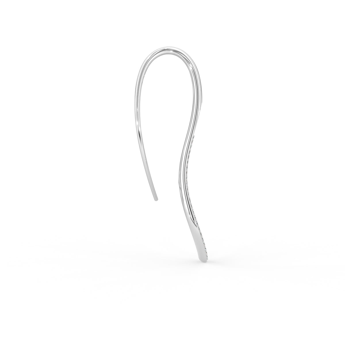 18K Pave Drop Diamond Earrings — SIDE VIEW