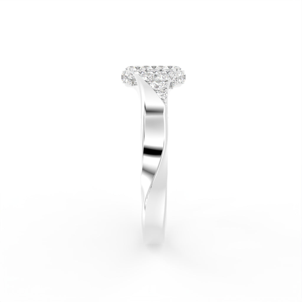 18K Bespoke Baguette Diamond Pave Ring — SIDE