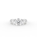 18K Trilogy Round Diamond Engagement Ring — TOP