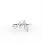 14K White Gold Marquise Diamond Ring — TOP