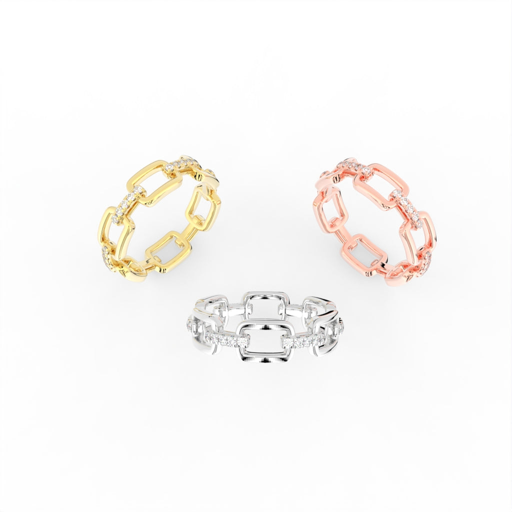 Sterling Silver Diamond Ring — 3 COLOR