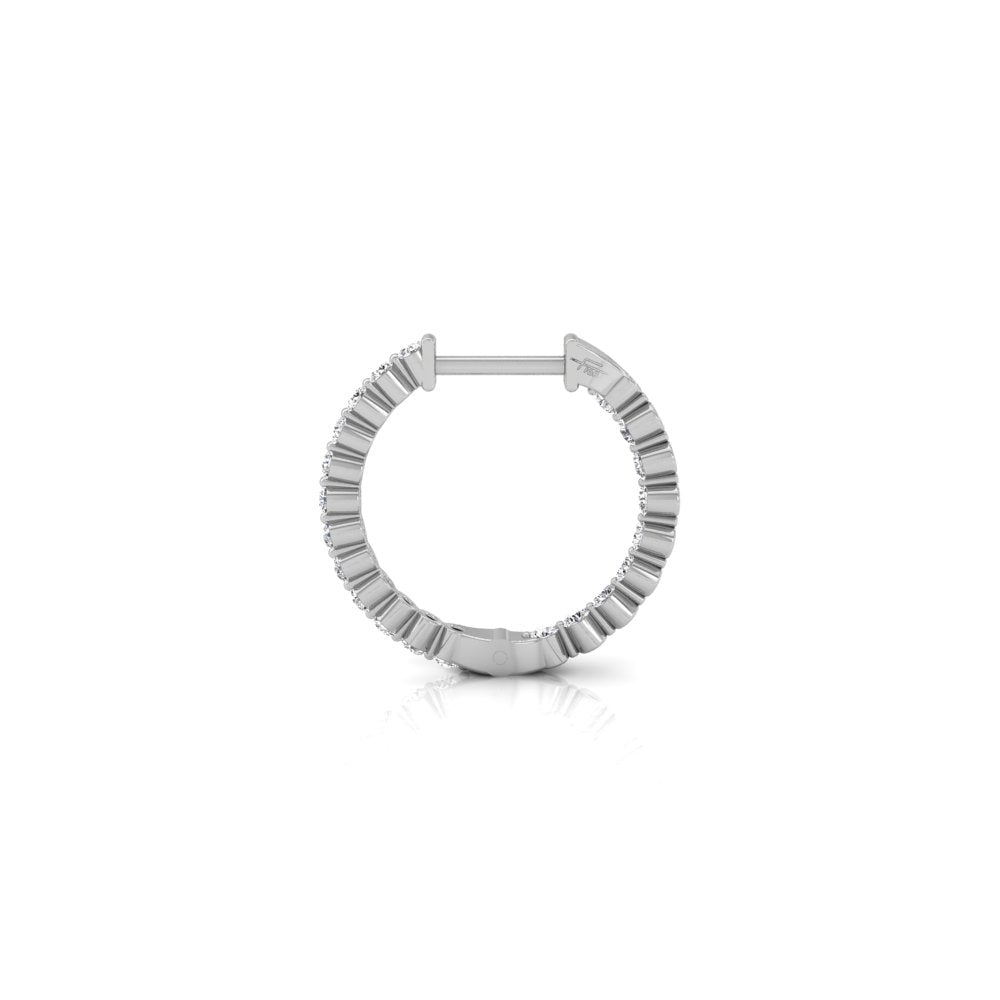 18K Diamond Hoop Earrings — SIDE VIEW