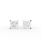 18K Solitaire Princess Diamond Earrings — TOP