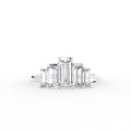 18K White Gold Baguette Cluster Diamond Ring — TOP