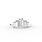 18K White Gold Baguette Cluster Diamond Ring — TOP