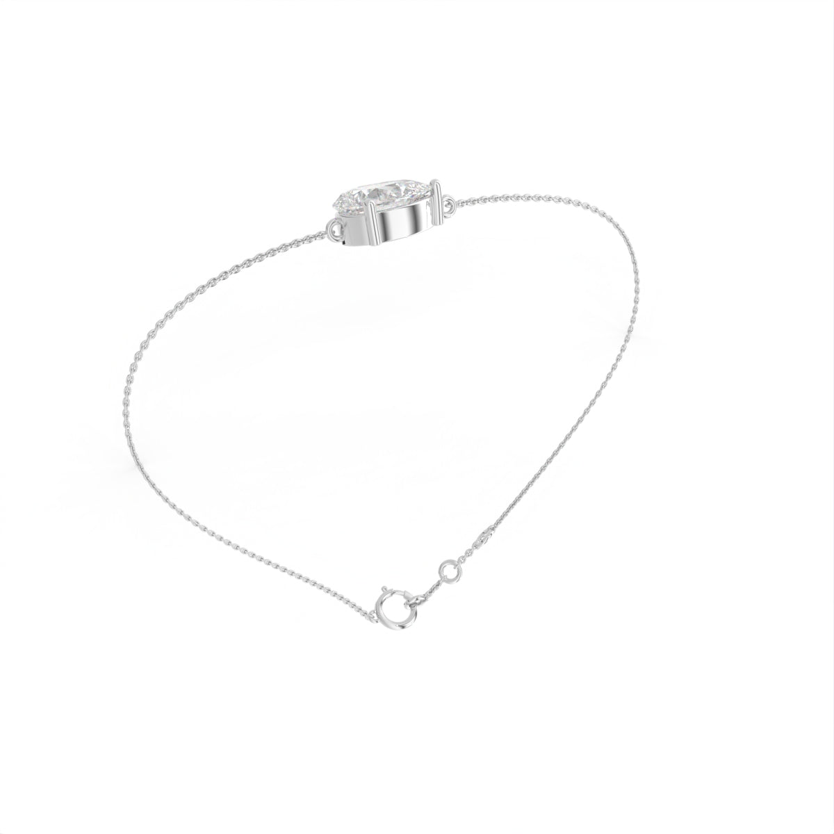 18K Gold Pear Diamond Bracelet — 3D VIEW