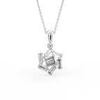 18K Circular Baguette Diamond Pendant — FRONT