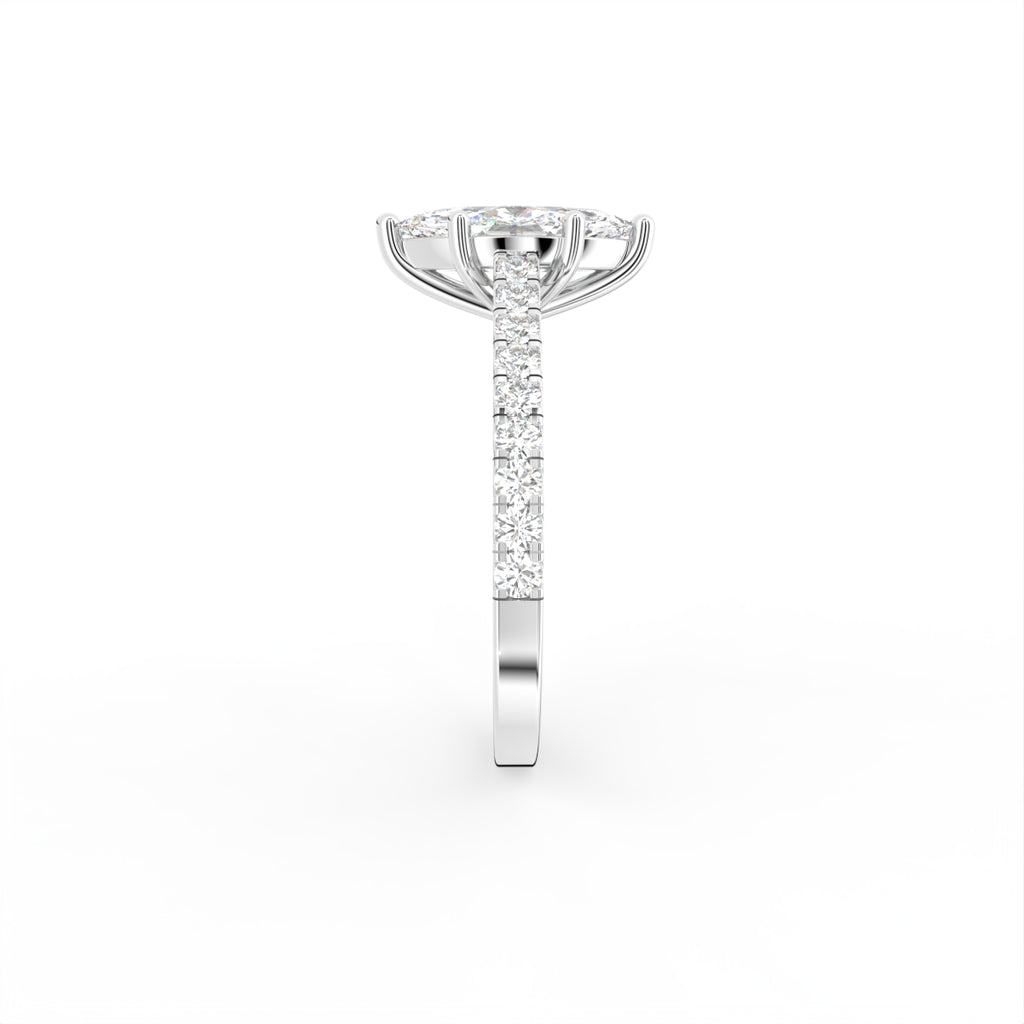 18K Solitaire Marquise Diamond Ring — SIDE