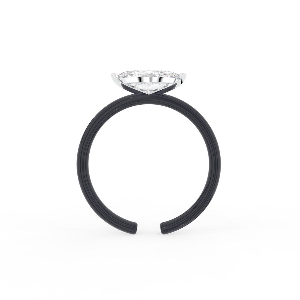 18K Marquise Solitaire Diamond Ring — FRONT