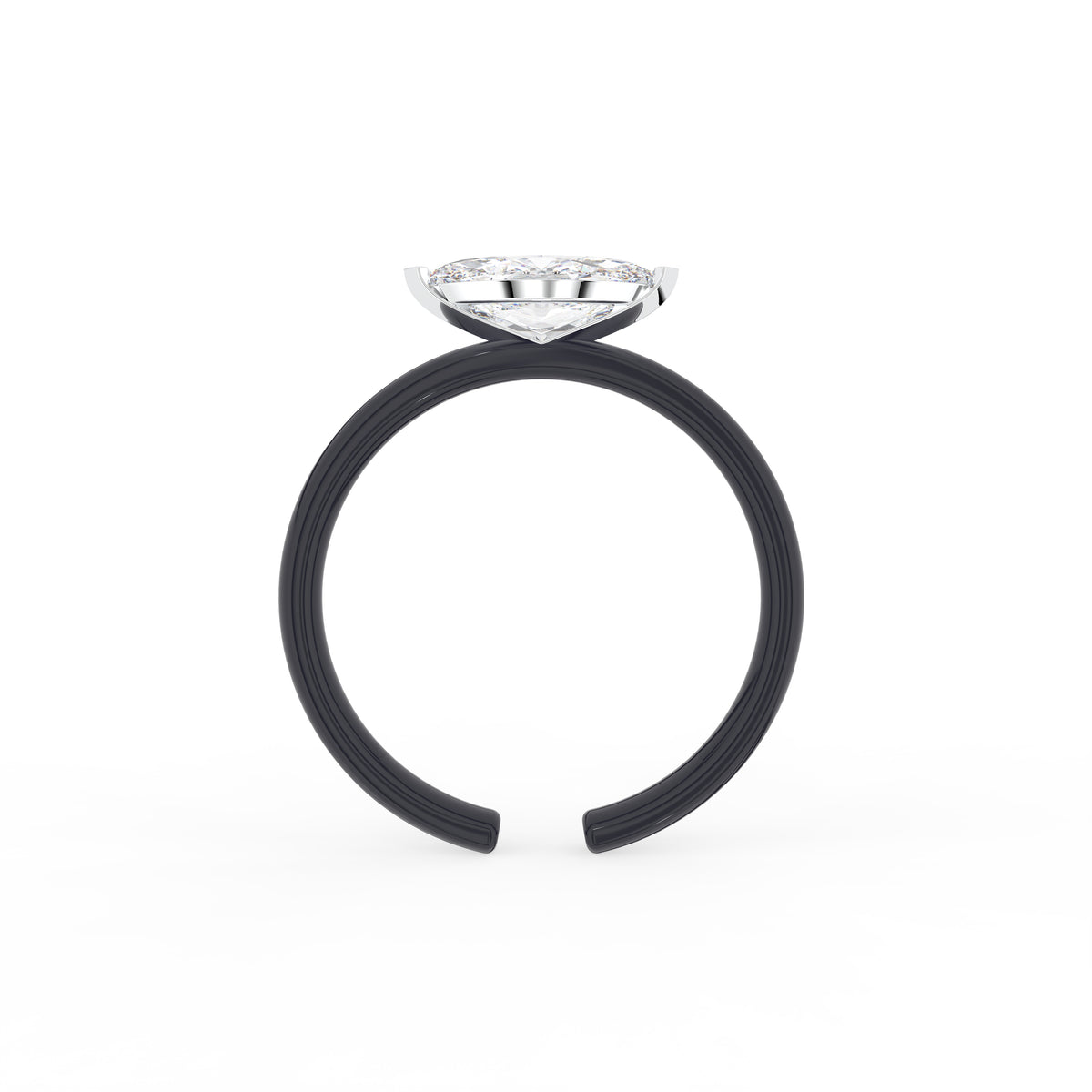 18K Marquise Solitaire Diamond Ring — FRONT