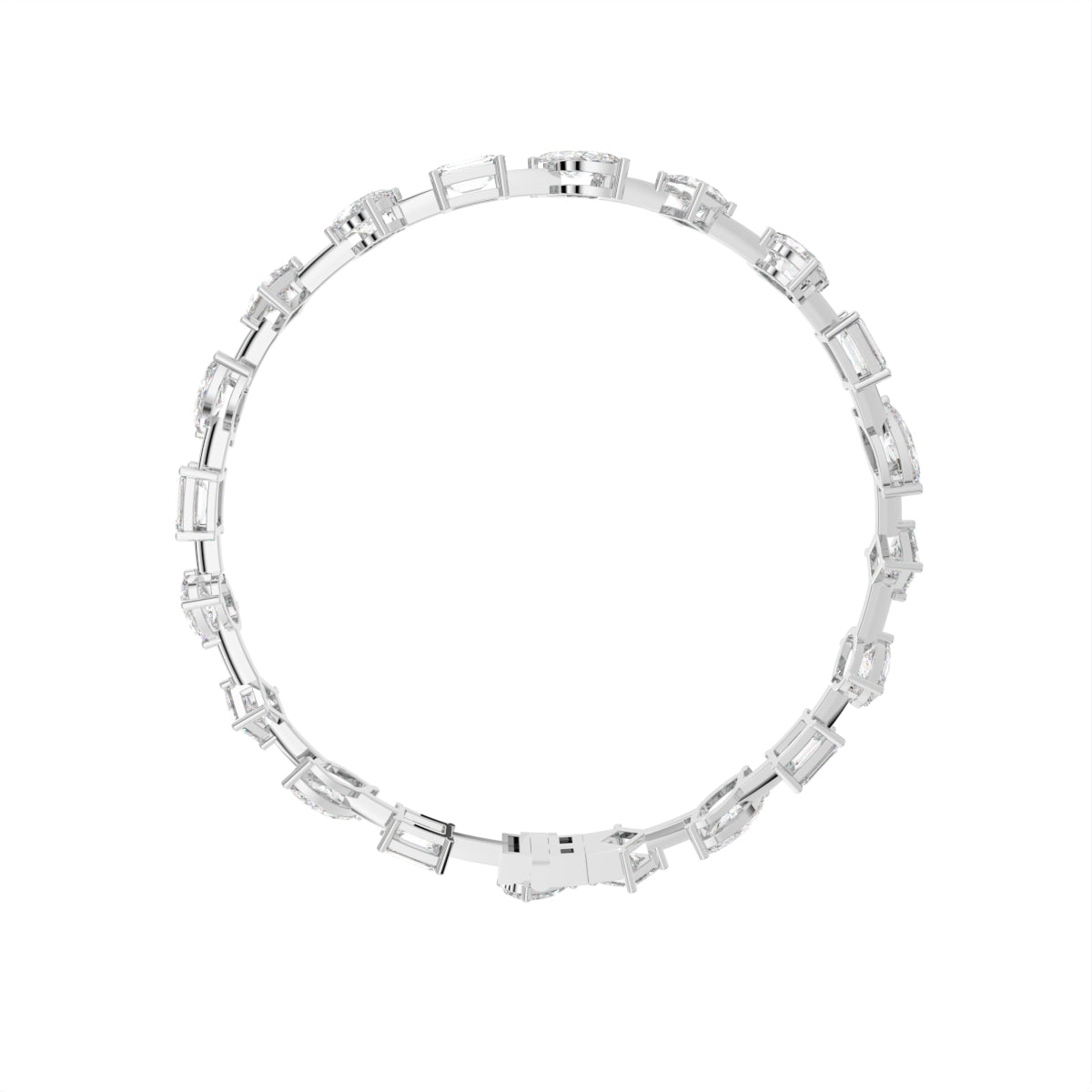 vimg:FJ5800|vimg:FJ5796|18K White Gold Emerald Diamond Bracelet — FRONT