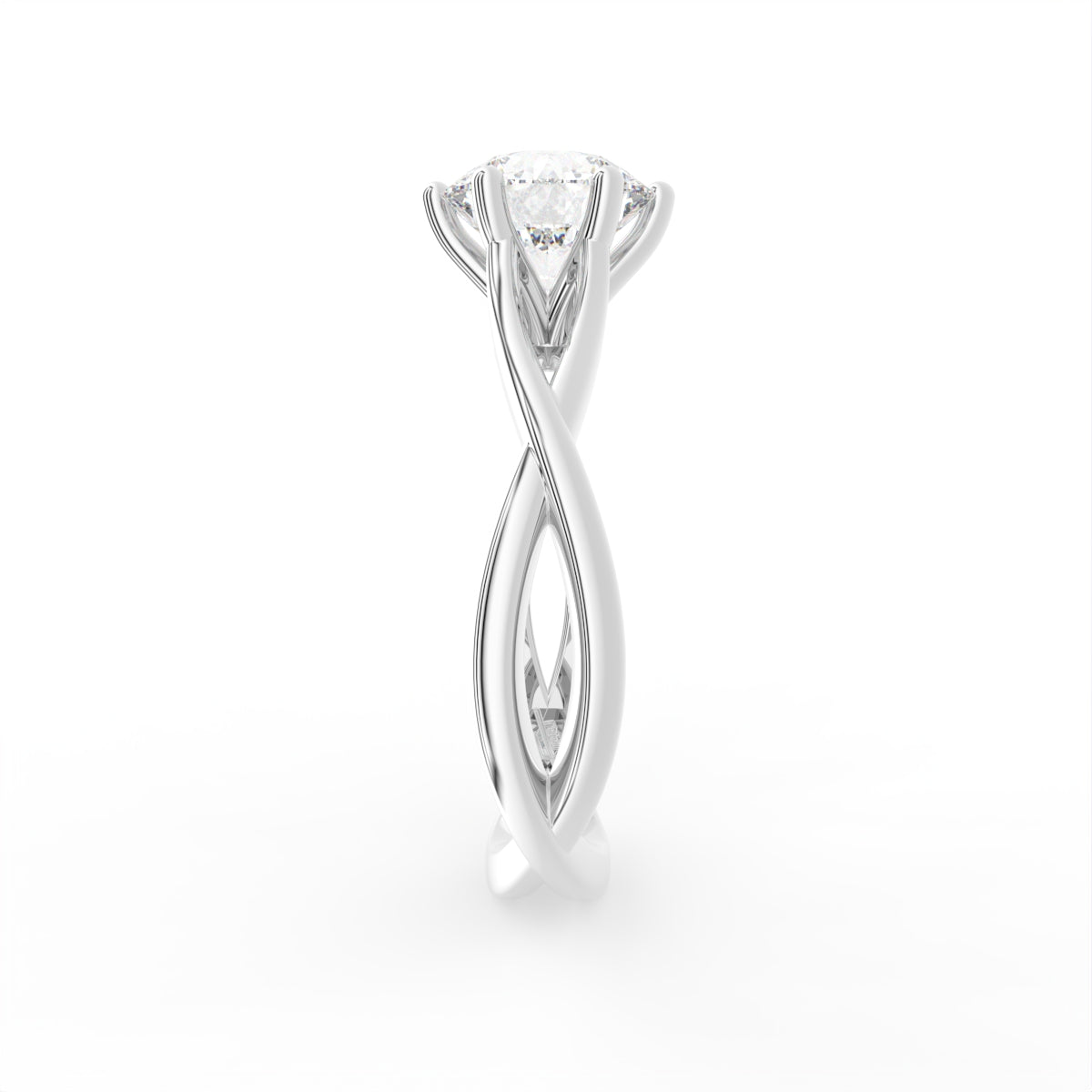 18K Solitaire Diamond Engagement Ring — SIDE