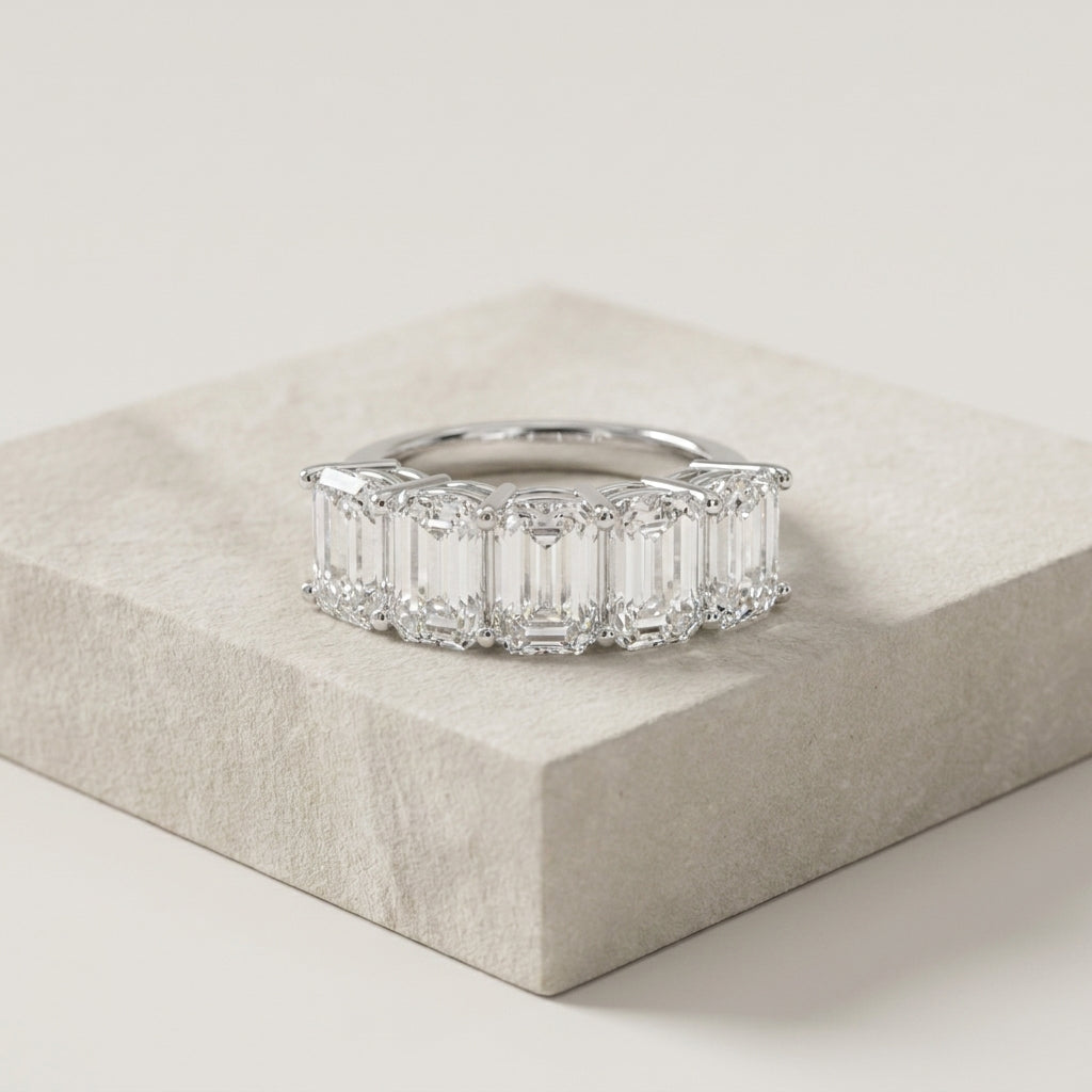 18K White Gold Eternity Ashoka Diamond Ring