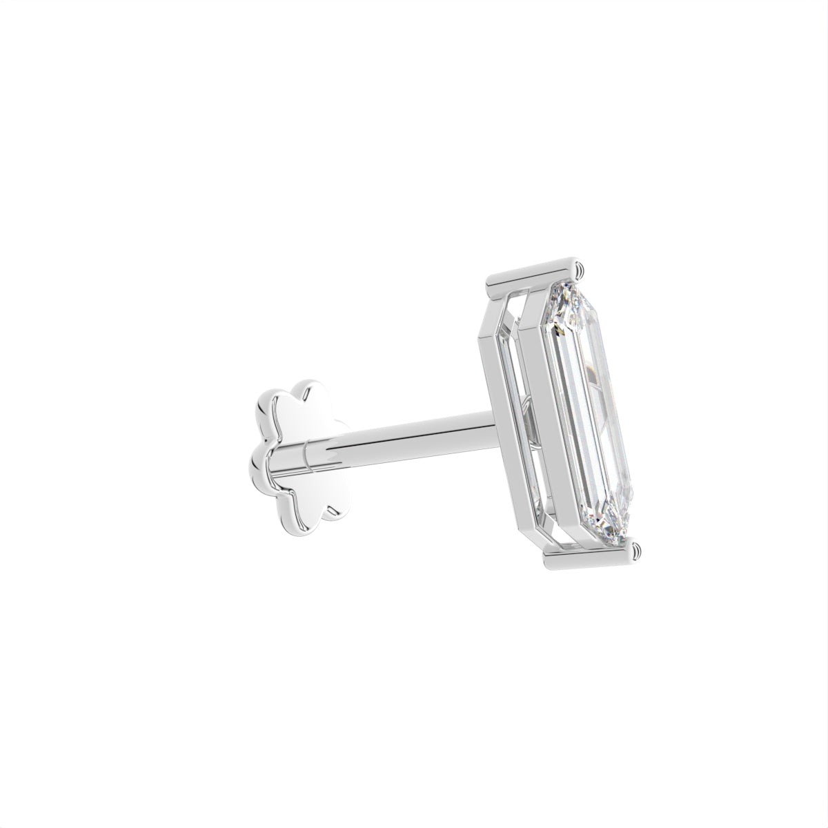 18K Fancy Cut Diamond Stud Earrings — 3D VIEW