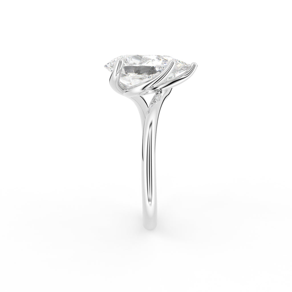 vimg:FJ6336|vimg:FJ6337|vimg:FJ6338|18K Solitaire Pear Diamond Ring — SIDE