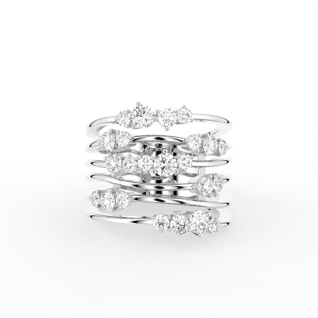 18K Bespoke Round Diamond Statement Ring — TOP