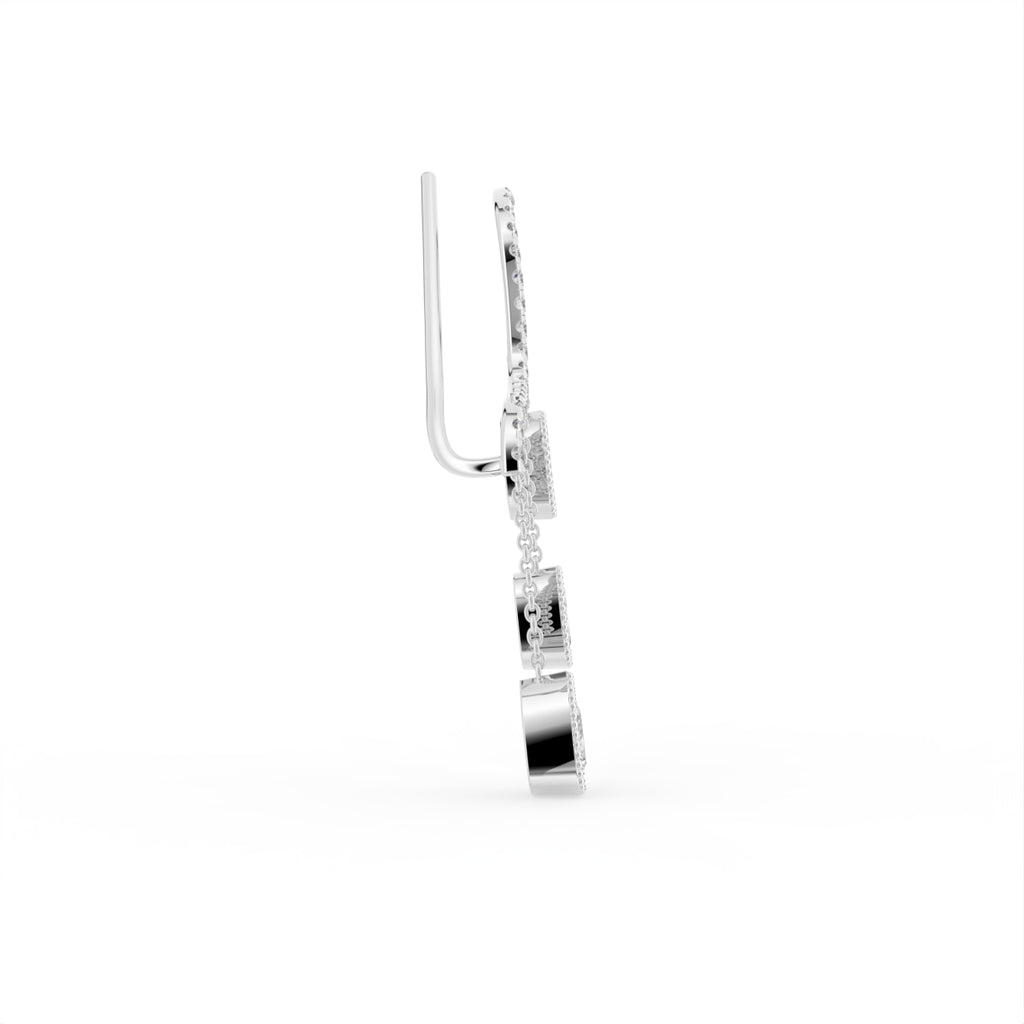 18K Yellow Gold Bespoke Diamond Ear Cuff Earrings — SIDE VIEW