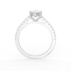 18K Solitaire Oval Diamond Engagement Ring — FRONT